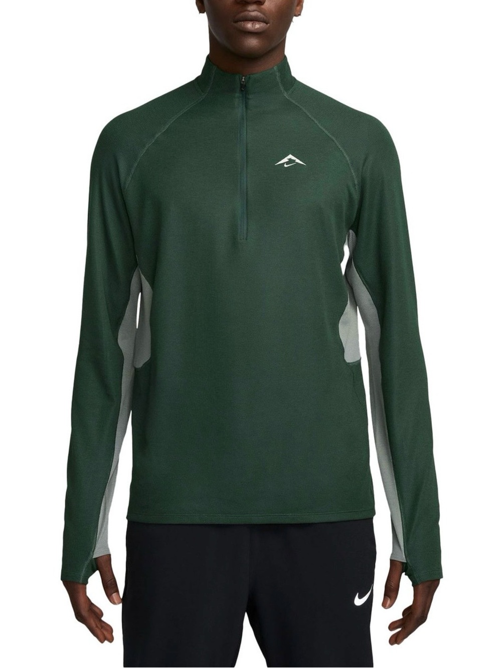 NWT Nike Trail Men’s Dri-FIT 1/2-Zip Mid Layer Wool Blend Top XXL Green